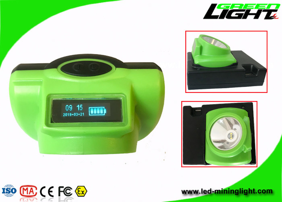 押しボタンによって13000lux LED鉱山の軽いPCのビーム安全OLEDスクリーンを満たすUSB