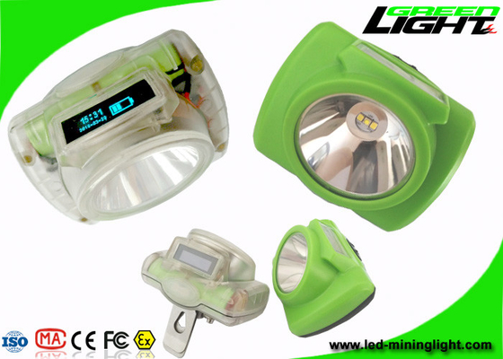 13000lux LEDのコードレス採鉱の帽子ランプIP68はOLEDスクリーンによって満たすUSBを防水する