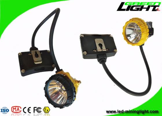 Lighitng 4つのモードの極度の軽い15000lux抗夫の帽子ランプ6.8Ah電池