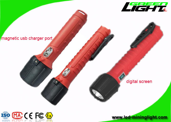 1300Lum LED 懐中電灯トーチ USB 充電式デジタル スクリーン IP68 屋外用防爆 Led トーチ